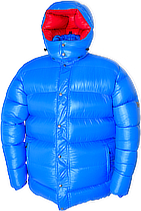 Daunenparka - Big Parka - XL - 1800 g - F7-sea blue shiny/F6-red shiny - Outdoor Hood