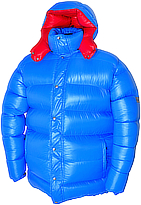 Daunenparka - Big Parka - XL - 1800 g - F7-sea blue shiny/F6-red shiny - Outdoor Hood