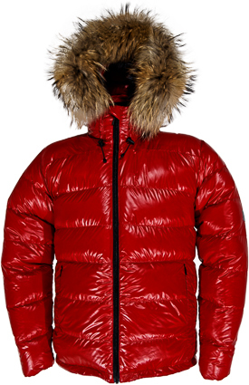 down jacket - Cryo Jacket - M - 400 g - F6-red shiny/F6 red shiny - Cryo-Hood with Finnraccoon