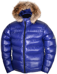 down jacket - Cryo Jacket - L - 400 g - F3-royal shiny/F3 royal silk - Cryo-Hood with Finnraccoon