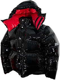 down jacket - Vinland Hoody - L - 1000 g - L1-black ultra shiny/F6-red shiny - Arcitc-Hood 
