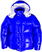 down jacket - Vinland Hoody - M - 36 steel blue shiny/16-white shiny -Outdoor-Hood