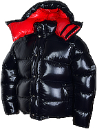 Daunenjacke - Vinland Hoody - L - 1000 g - 40-black shiny/5-red shiny - Arctic-Hood
