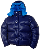 Daunenjacke - Vinland Hoody - L - 1400 g - F3-royal shiny/F7-sea blue silk - Outdoor-Hood 